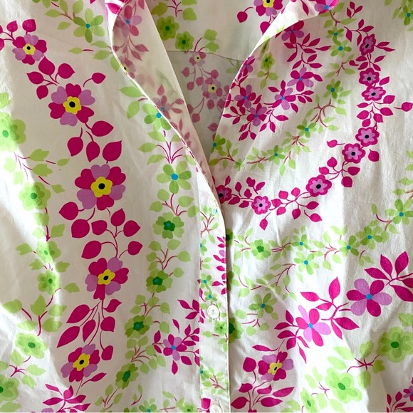 NWOT Izod blouse pastel floral Bright pink & green SZ 1X - Picture 8 of 15